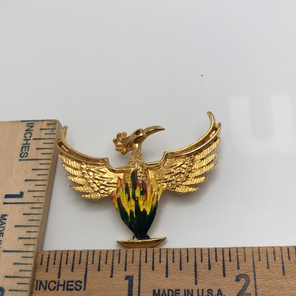 VTG Roma Firebird. brooch Pin Signed - Picture 4 of 4